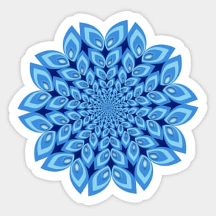 Blue leafy mandala Sticker